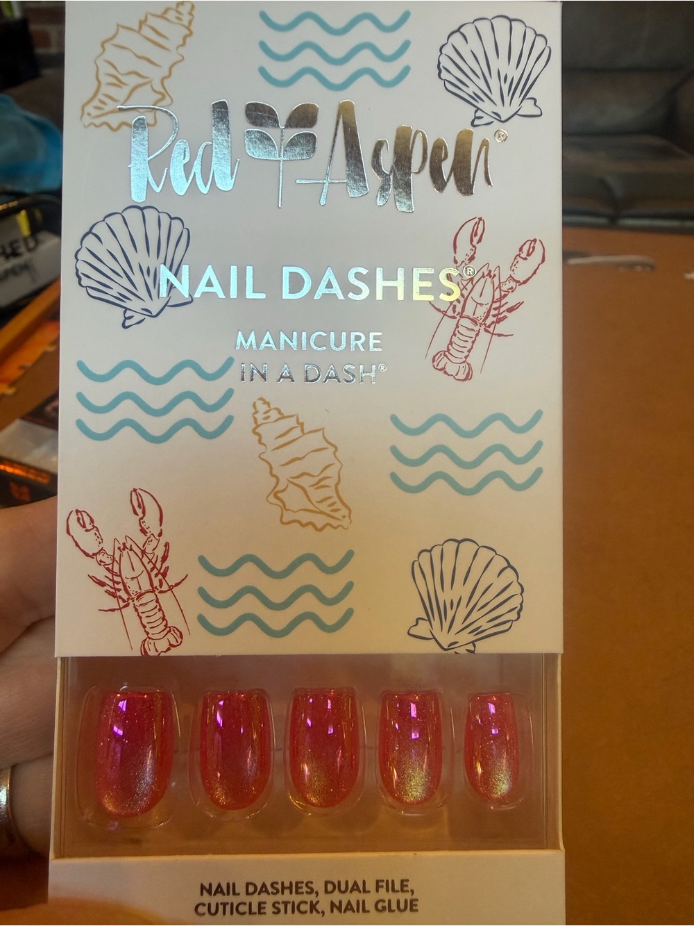 PARTIAL set of Nail Dashes Press-On Nails - Shimmery Red